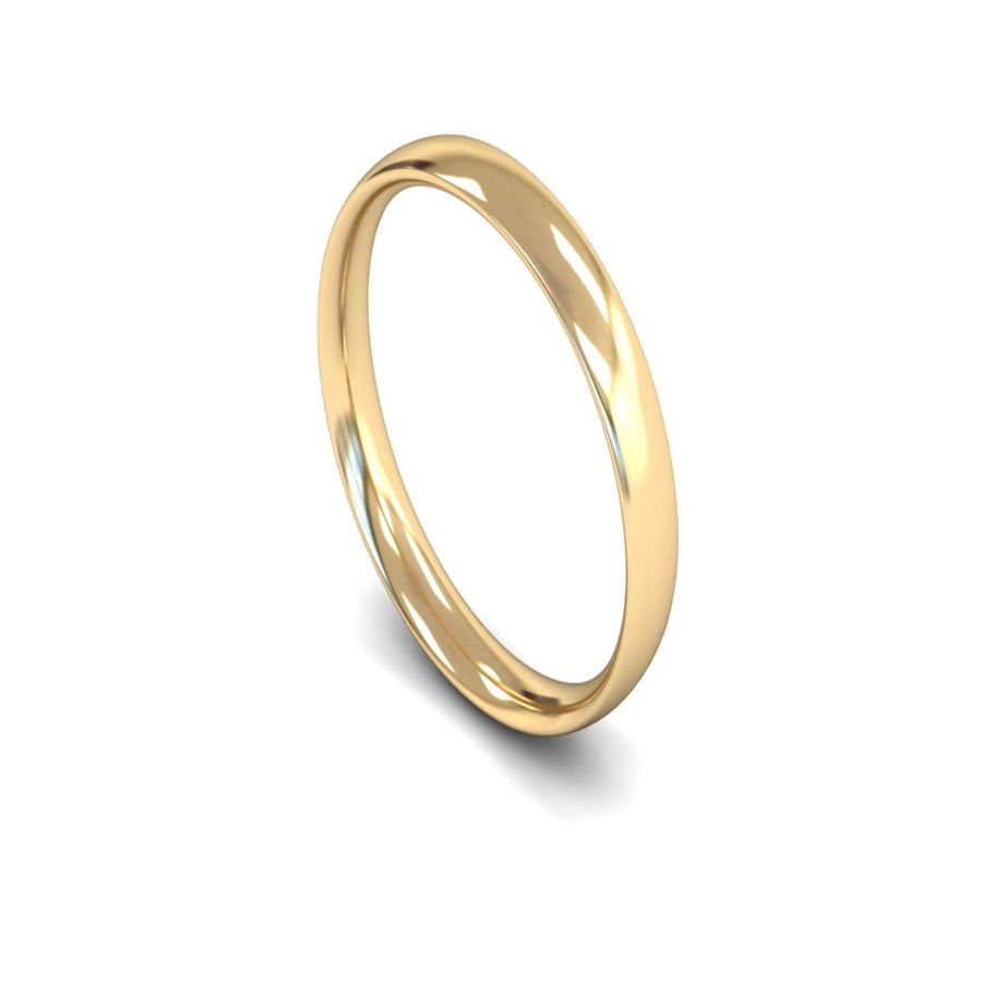 9ct Yellow Gold Traditional Court Wedding Ring 3mm - Light Weight