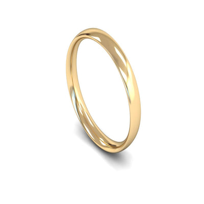 18ct Yellow Gold Traditional Court Wedding Ring 3mm - Light Weight