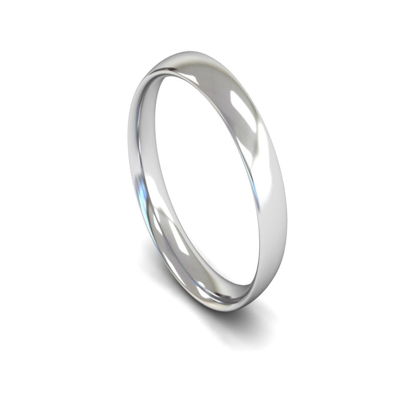 Platinum Traditional Court Wedding Ring 4mm - Light Weight