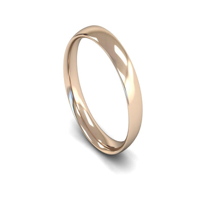 9ct Rose Gold Traditional Court Wedding Ring 4mm - Light Weight
