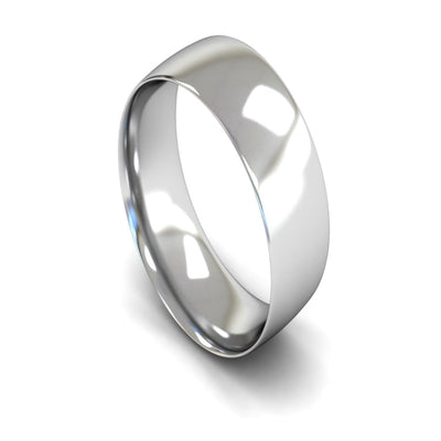 Platinum Traditional Court Wedding Ring 8mm - Light Weight