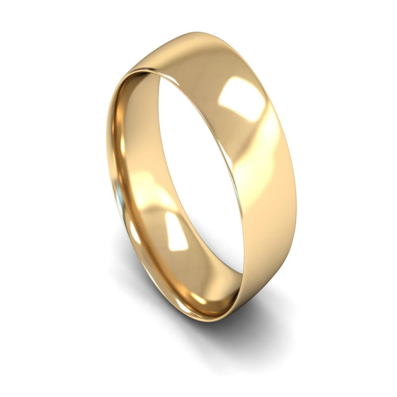 14ct Yellow Gold Traditional Court Wedding Ring 9mm - Light Weight
