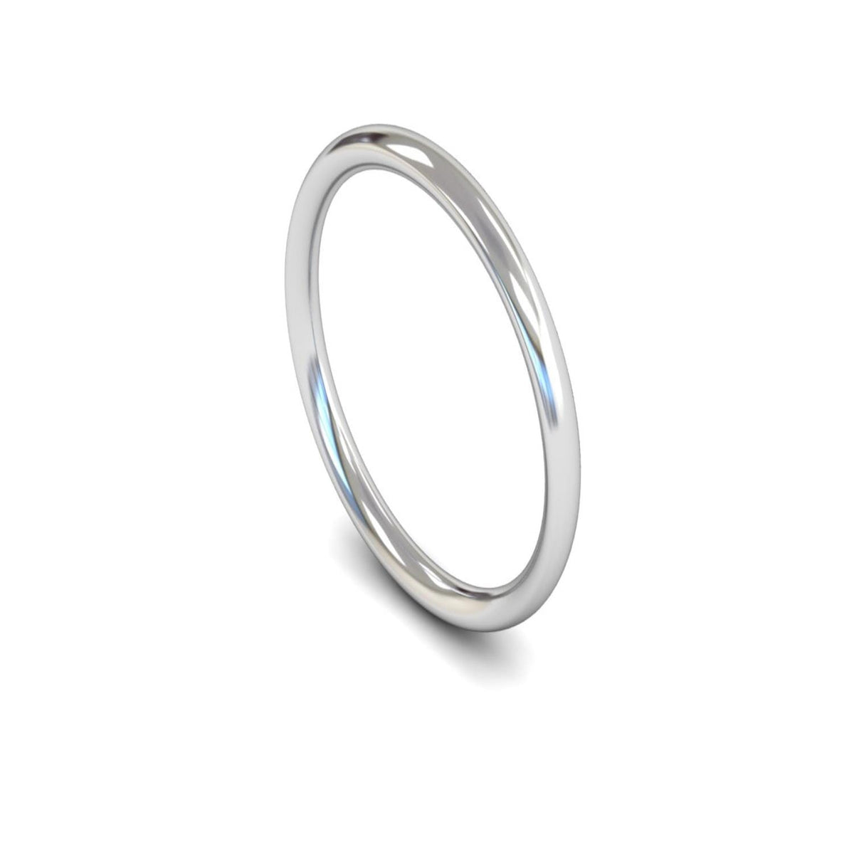 Platinum Traditional Court Wedding Ring 2mm - Medium Weight
