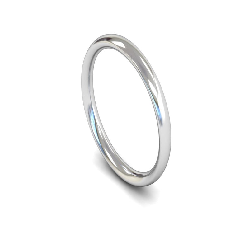 Platinum Traditional Court Wedding Ring 2.5mm - Medium Weight