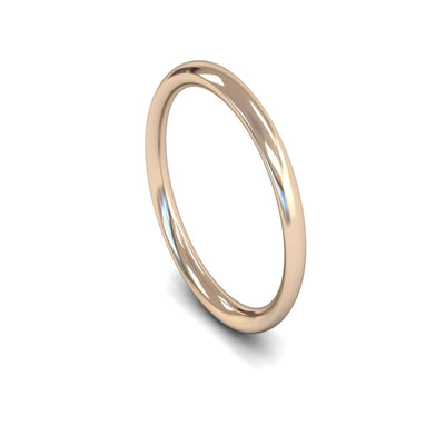 18ct Rose Gold Traditional Court Wedding Ring 2.5mm - Medium Weight