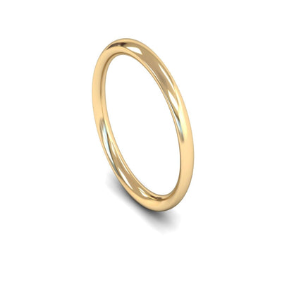 14ct Yellow Gold Traditional Court Wedding Ring 2.5mm - Medium Weight