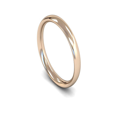 9ct Rose Gold Traditional Court Wedding Ring 3mm - Medium Weight