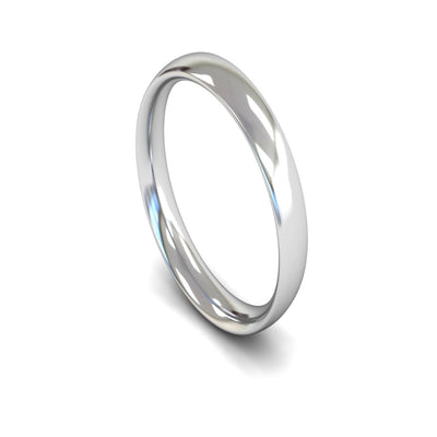14ct White Gold Traditional Court Wedding Ring 4mm - Signature Weight