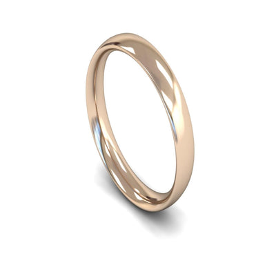 9ct Rose Gold Traditional Court Wedding Ring 4mm - Medium Weight