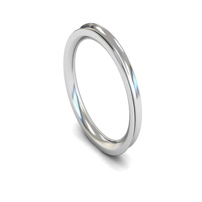 Platinum Concave Wedding Ring 2.5mm - Heavy Weight