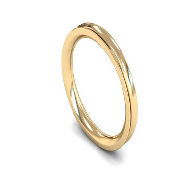 18ct Yellow Gold Concave Wedding Ring 2.5mm - Heavy Weight