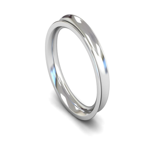 18ct White Gold Concave Wedding Ring 4mm - Heavy Weight