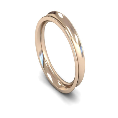 18ct Rose Gold Concave Wedding Ring 4mm - Heavy Weight