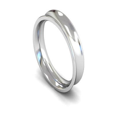 Platinum Concave Wedding Ring 5mm - Heavy Weight