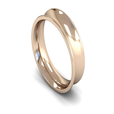 9ct Rose Gold Concave Wedding Ring 6mm - Heavy Weight