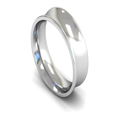 Platinum Concave Wedding Ring 7mm - Heavy Weight