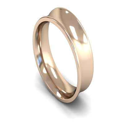 9ct Rose Gold Concave Wedding Ring 7mm - Heavy Weight