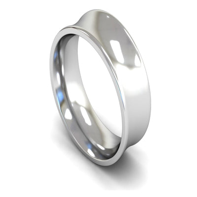 Platinum Concave Wedding Ring 8mm - Heavy Weight