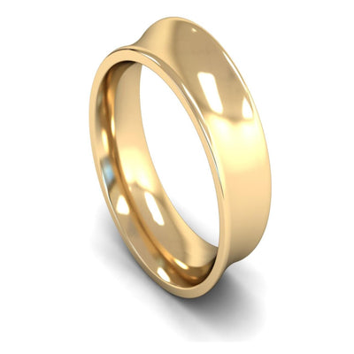 14ct Yellow Gold Concave Wedding Ring 8mm - Heavy Weight