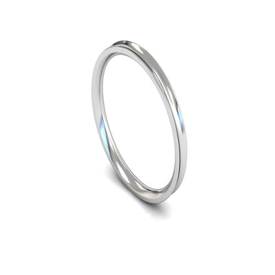 Platinum Concave Wedding Ring 2mm - Light Weight
