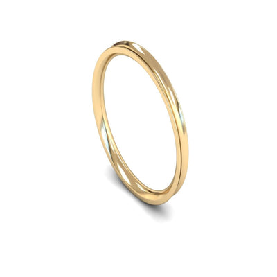 14ct Yellow Gold Concave Wedding Ring 2mm - Light Weight