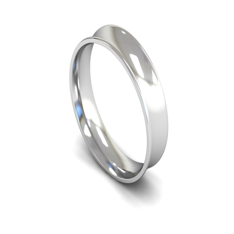 Platinum Concave Wedding Ring 5mm - Light Weight