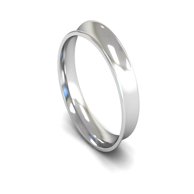 14ct White Gold Concave Wedding Ring 5mm - Light Weight