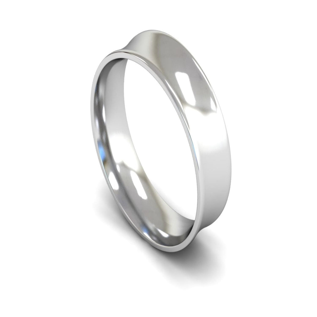Platinum Concave Wedding Ring 6mm - Light Weight