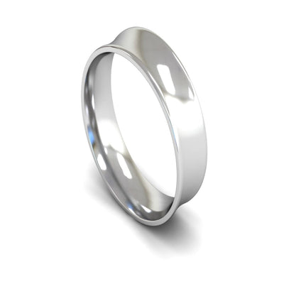 Platinum Concave Wedding Ring 6mm - Light Weight