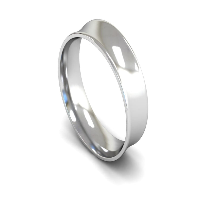 Platinum Concave Wedding Ring 6mm - Light Weight