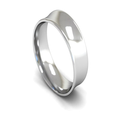 Platinum Concave Wedding Ring 7mm - Light Weight