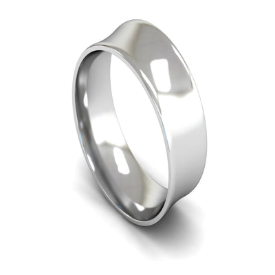 Platinum Concave Wedding Ring 8mm - Light Weight
