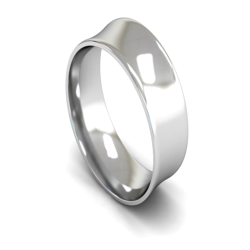 Platinum Concave Wedding Ring 8mm - Light Weight