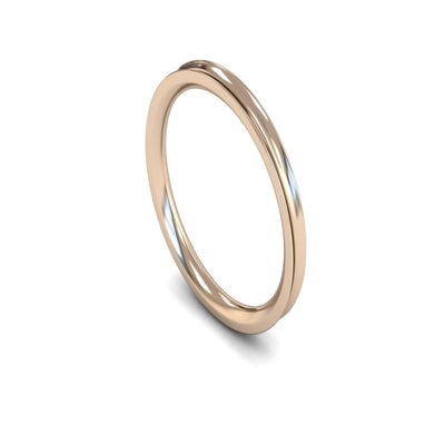 14ct Rose Gold Concave Wedding Ring 2mm - Medium Weight