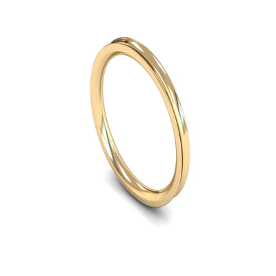 14ct Yellow Gold Concave Wedding Ring 2mm - Medium Weight