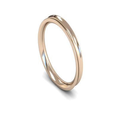 9ct Rose Gold Concave Wedding Ring 2.5mm - Medium Weight