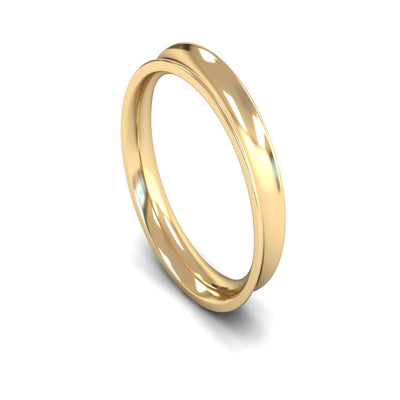 18ct Yellow Gold Concave Wedding Ring 4mm - Medium Weight