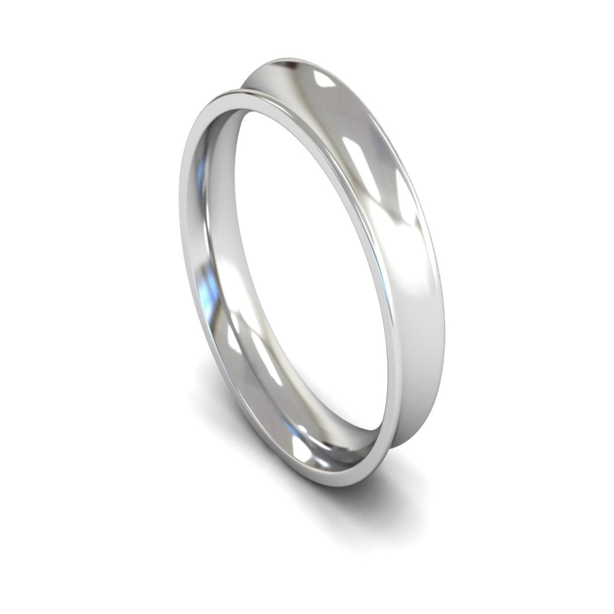 Platinum Concave Wedding Ring 5mm - Medium Weight