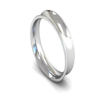 Platinum Concave Wedding Ring 5mm - Medium Weight