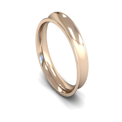 9ct Rose Gold Concave Wedding Ring 5mm - Medium Weight