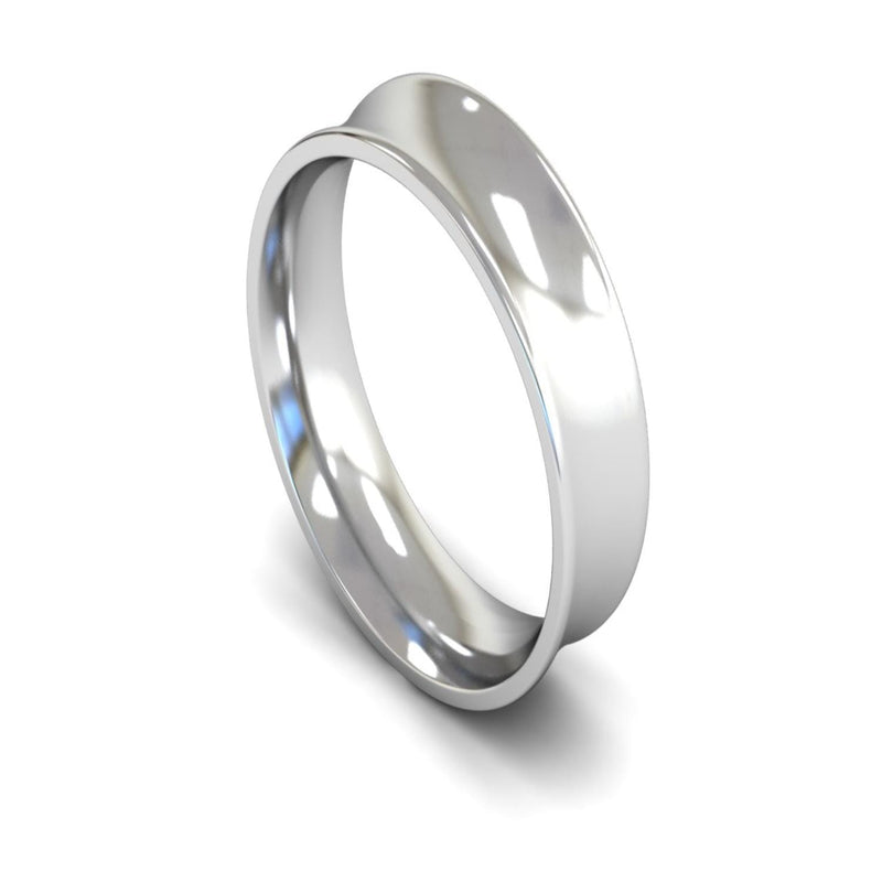 Platinum Concave Wedding Ring 6mm - Medium Weight