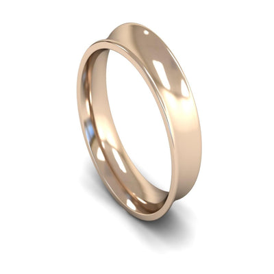 9ct Rose Gold Concave Wedding Ring 6mm - Medium Weight