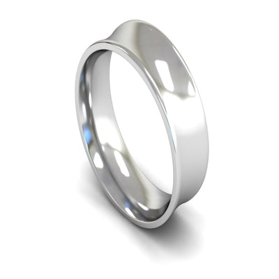 Platinum Concave Wedding Ring 7mm - Medium Weight