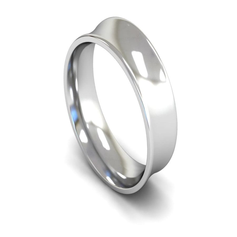 Platinum Concave Wedding Ring 7mm - Medium Weight
