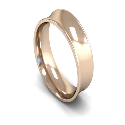 9ct Rose Gold Concave Wedding Ring 7mm - Medium Weight