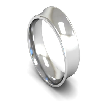 Platinum Concave Wedding Ring 8mm - Medium Weight