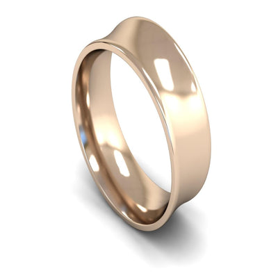 9ct Rose Gold Concave Wedding Ring 8mm - Medium Weight