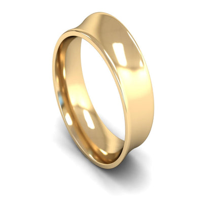 14ct Yellow Gold Concave Wedding Ring 8mm - Medium Weight
