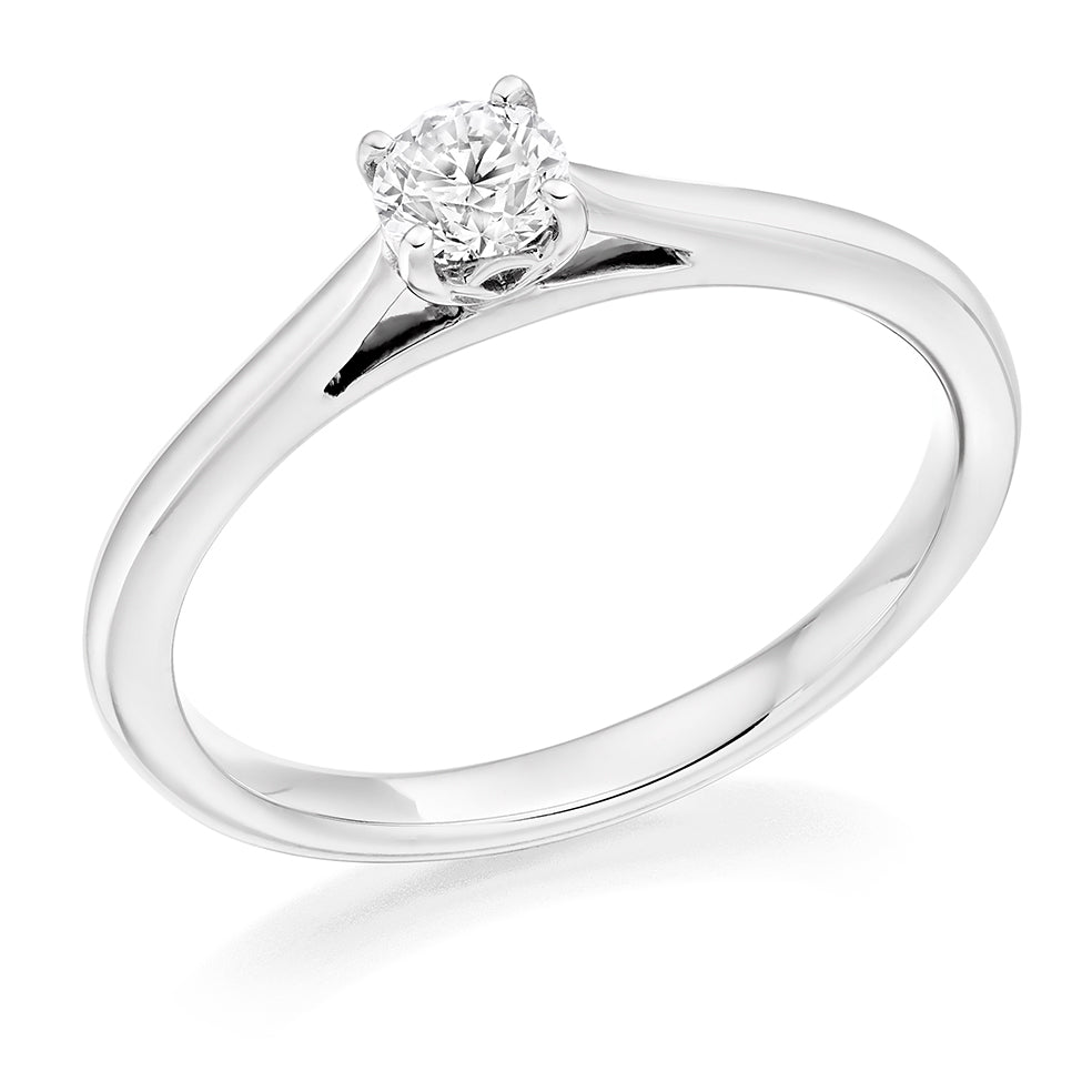 Solitaire Round Brilliant Engagement Ring 0.25ct in White Gold