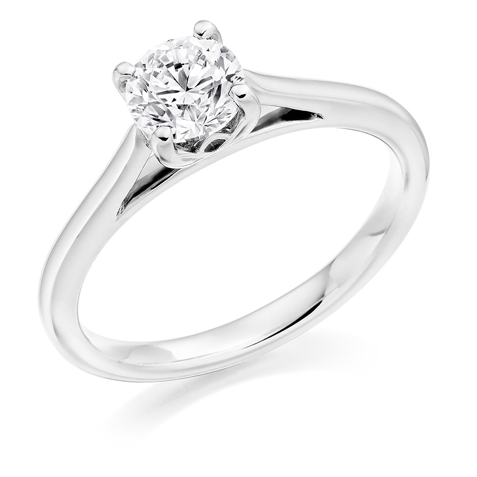Classic Solitaire Round Brilliant Engagement Ring 0.75ct in White Gold